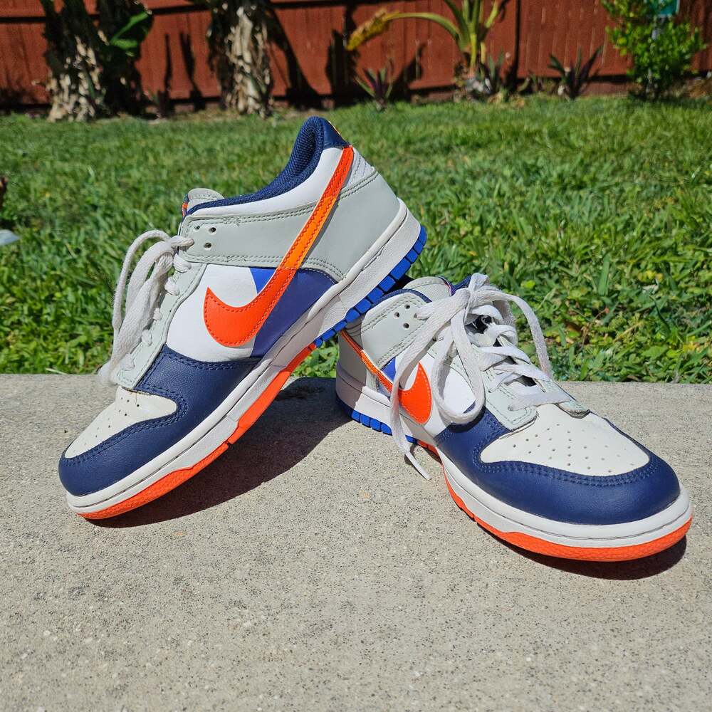 Nike Kids Sneakers White Navy Blue Orange